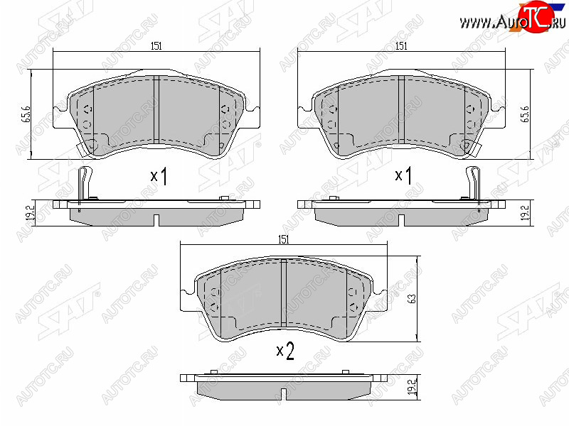939 р. Колодки тормозные передние FR-FL SAT Toyota Avensis T270 седан дорестайлинг (2008-2011)  с доставкой в г. Чебоксары