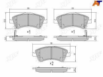 939 р. Колодки тормозные передние FR-FL SAT Toyota Avensis T270 седан дорестайлинг (2008-2011)  с доставкой в г. Чебоксары. Увеличить фотографию 2
