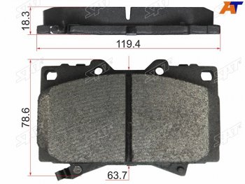 1 599 р. Колодки тормозные перед FL-FR SAT  Toyota Land Cruiser 10 100 дорестайлинг (1998-2002) (с керамическим наполнением)  с доставкой в г. Чебоксары. Увеличить фотографию 2