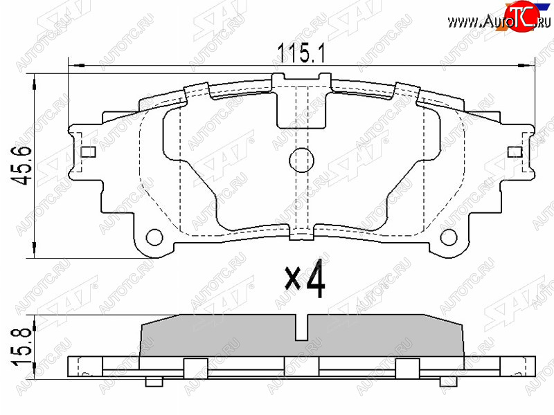669 р. Колодки тормозные задние RH-LH SAT Toyota Highlander XU70 (2020-2025)  с доставкой в г. Чебоксары