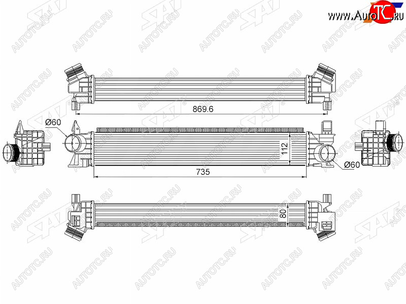 8 649 р. Интеркулер CITROEN JUMPER 14-FIAT DUCATO 14-PEUGEOT BOXER 14- SAT ST-1382428080  с доставкой в г. Чебоксары