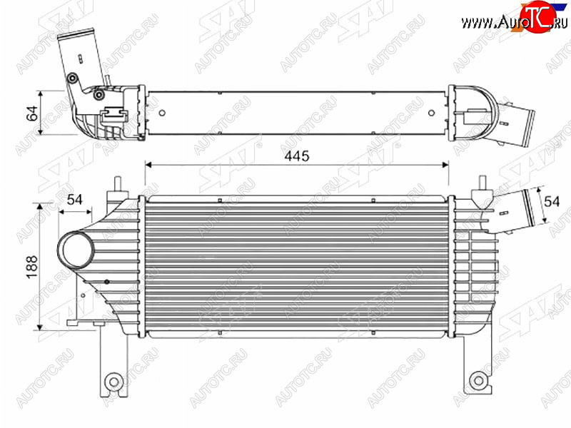 7 849 р. Интеркулер NISSAN NAVARA 04-PATHFINDER 05- SAT ST-14461-EB360  с доставкой в г. Чебоксары