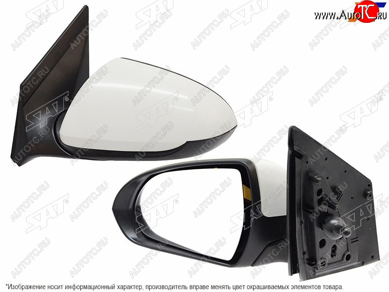 2 589 р. Боковое левое зеркало (механическое) SAT  Hyundai Solaris  HCR (2017-2022) седан дорестайлинг, седан рестайлинг (неокрашенное)  с доставкой в г. Чебоксары