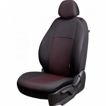 Комплект чехлов для сидений (5 мест, ЦЗС, 3П Жаккард) Дублин Lord Autofashion Лада Ларгус (2012-2021) дорестайлинг R90 (черный, вставка Ёж красная)