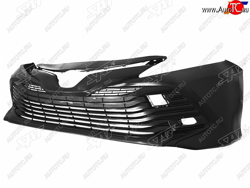 5 999 р. Бампер передний (Под ПТФ С отверстием под крюк) SAT  Toyota Camry XV70 дорестайлинг (2017-2021)  с доставкой в г. Чебоксары