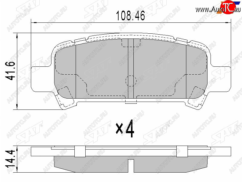 689 р. Колодки тормозные зад RH-LH SAT Subaru Forester SJ дорестайлинг (2012-2016)  с доставкой в г. Чебоксары