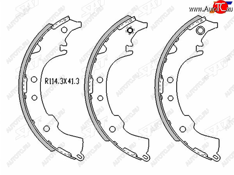 1 249 р. Колодки тормозные барабанные задние RH-LH SAT Toyota Gaia XM10 дорестайлинг (1998-2001)  с доставкой в г. Чебоксары