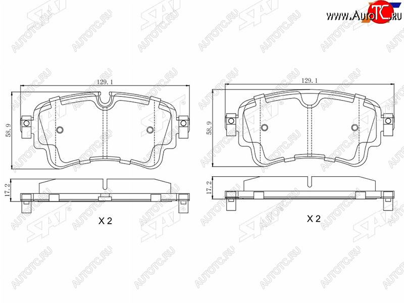919 р. Колодки тормозные барабанные задние LH-RH SAT Volkswagen Touareg 3 CR дорестайлинг (2018-2022)  с доставкой в г. Чебоксары