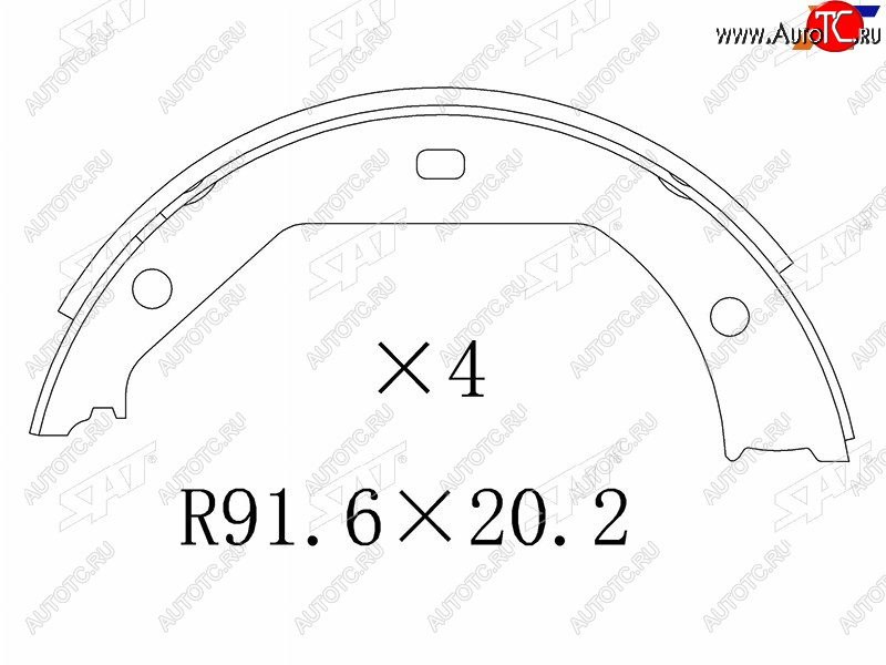 1 199 р. Колодки тормозные барабанные задние RH-LH SAT BMW 3 серия E46 седан дорестайлинг (1998-2001)  с доставкой в г. Чебоксары