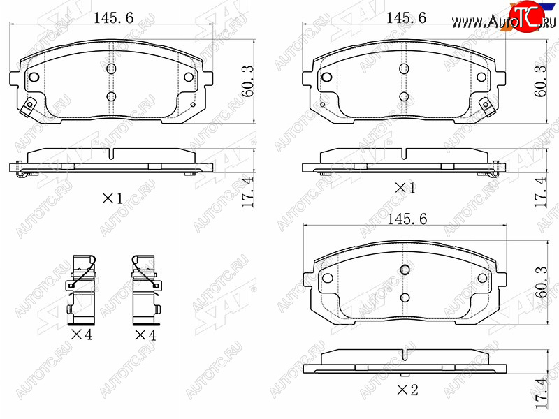 969 р. Колодки тормозные передние FR-FL SAT  KIA K5 DL (2019-2022)  с доставкой в г. Чебоксары