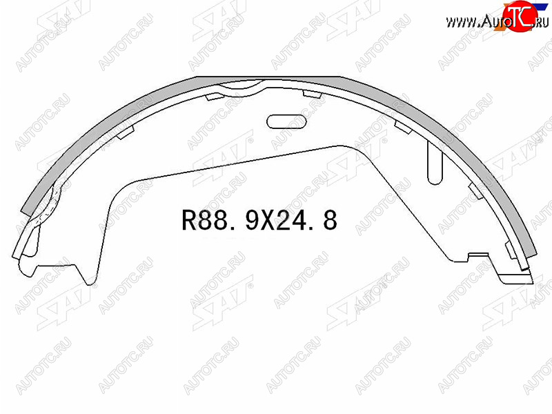 1 129 р. Колодки тормозные барабанные задние LH-RH SAT Volvo XC90 C дорестайлинг (2002-2006)  с доставкой в г. Чебоксары