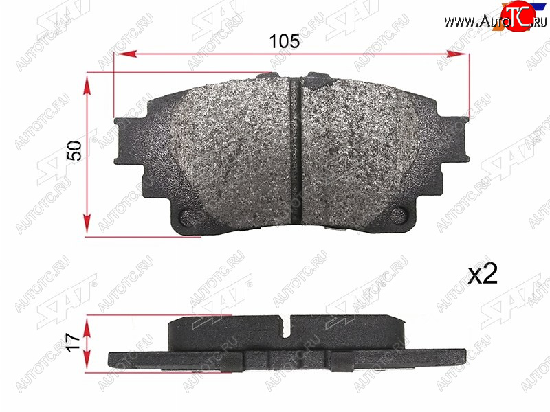 859 р. Колодки тормозные зад LH-RH SAT Toyota RAV4 XA50 5 дв. дорестайлинг (2018-2025)  с доставкой в г. Чебоксары