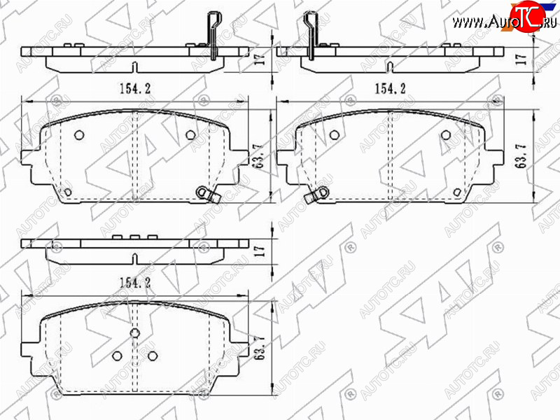 1 399 р. Колодки тормозные передние FR-FL SAT  KIA Sorento MQ4 (2020-2022)  с доставкой в г. Чебоксары