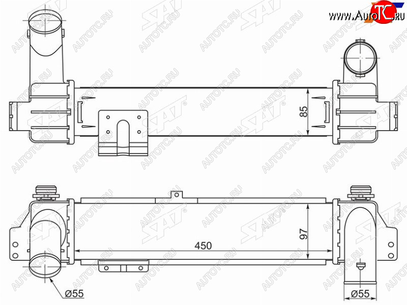 7 499 р. Интеркулер KIA SORENTO 03-06 (140л.с.) SAT ST-28190-4A160  с доставкой в г. Чебоксары