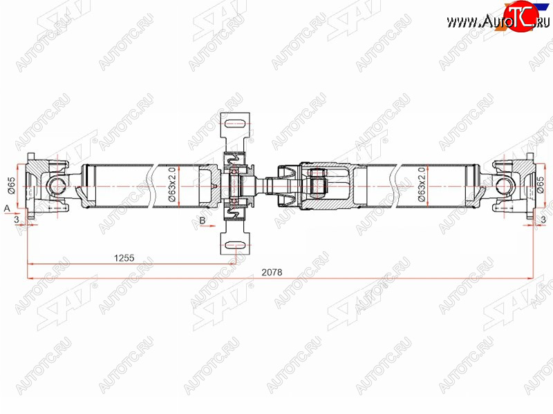 22 599 р. Вал карданный RENAULT DUSTER 10-KAPTUR 16- SAT ST-320003602R  с доставкой в г. Чебоксары