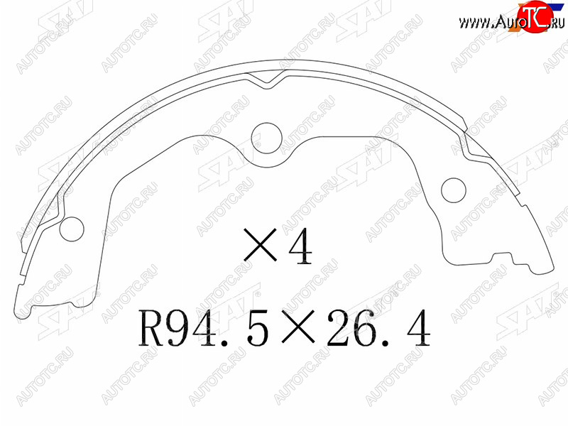 1 799 р. Колодки барабанные задние RH-LH SAT Honda Accord 8 CU седан дорестайлинг (2008-2011)  с доставкой в г. Чебоксары