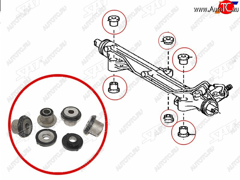 1 039 р. Втулка рулевой рейки Toyota Land Cruiser (J200) 07-21  Lexus LX 07-23  Toyota Sequoia 07-17 SAT ST-44200-60170B  с доставкой в г. Чебоксары