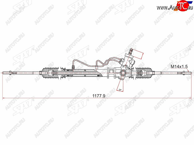 12 599 р. Рейка рулевая LHD SAT Toyota Corolla E100 универсал (1991-2002)  с доставкой в г. Чебоксары