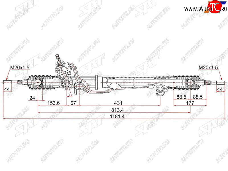 16 699 р. Рейка рулевая RHD SAT Toyota Land Cruiser 10 100 2-ой рестайлинг (2005-2007)  с доставкой в г. Чебоксары