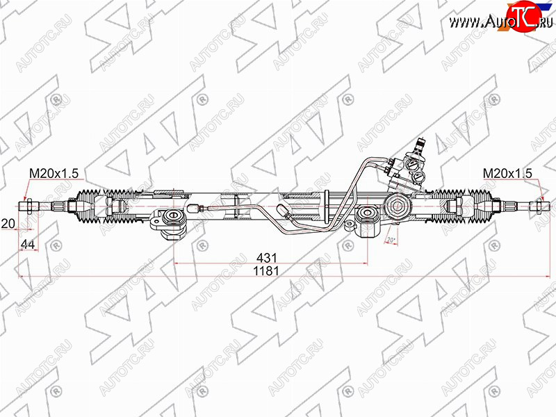 15 849 р. Рейка рулевая LHD SAT Toyota Land Cruiser Prado J120 (2002-2009)  с доставкой в г. Чебоксары