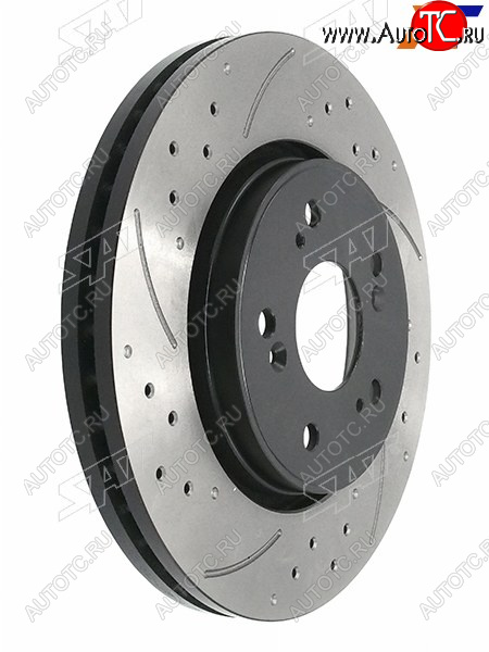 7 849 р. Комплект дисков тормозных передний перфорированные (Ø293 mm) SAT Honda CR-V RE1,RE2,RE3,RE4,RE5,RE7 дорестайлинг (2007-2010)  с доставкой в г. Чебоксары