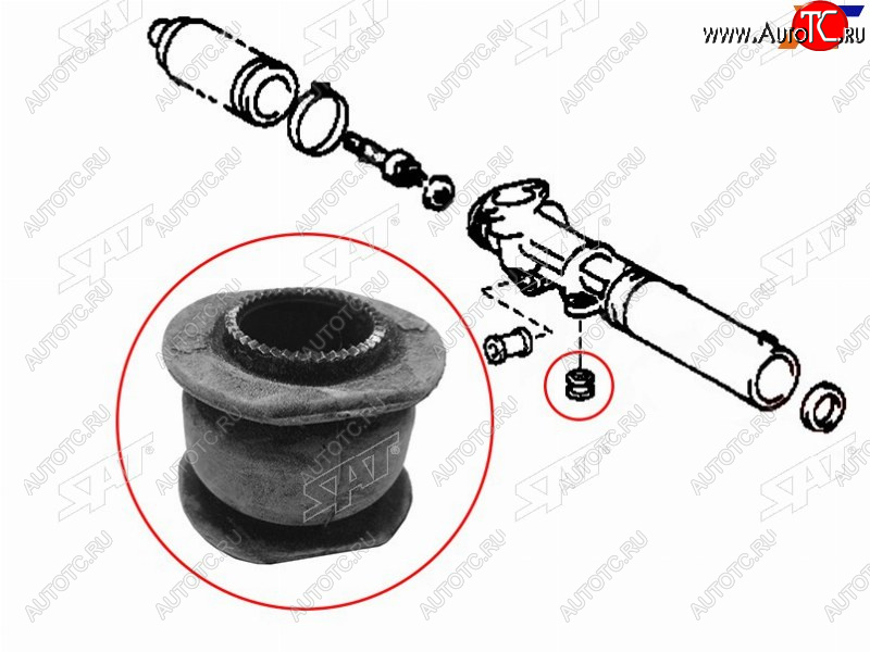 238 р. Втулка рулевой рейки Toyota Land Cruiser Prado (J90) 96-02  Hilux Surf 95-00 SAT ST-45522-35020  с доставкой в г. Чебоксары