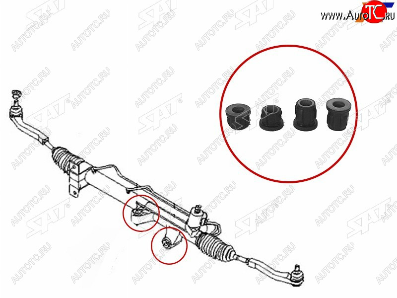399 р. Втулка рулевой рейки SsangYong Actyon 05-10  Actyon Sports 06-12  Kyron 05-16  Rexton 01-07 SAT ST-4650009005B  с доставкой в г. Чебоксары