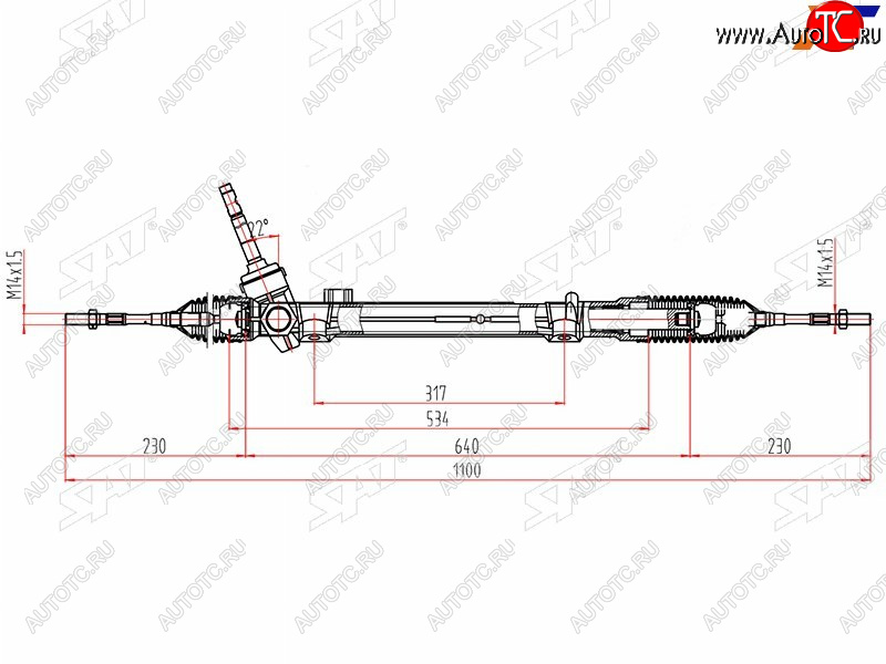 7 499 р. Рейка рулевая LHD SAT Nissan Qashqai 2 J11 дорестайлинг (2013-2019)  с доставкой в г. Чебоксары