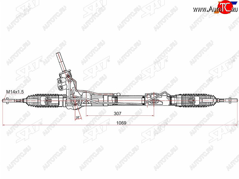 17 999 р. Рейка рулевая LHD SAT Renault Kaptur дорестайлинг (2016-2020)  с доставкой в г. Чебоксары