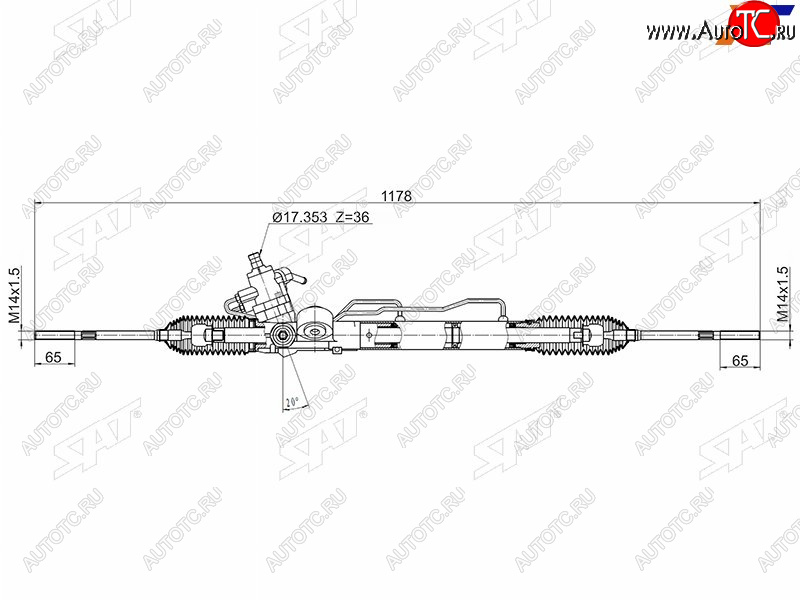 17 599 р. Рейка рулевая LHD SAT Nissan Almera N16 седан рестайлинг (2002-2006)  с доставкой в г. Чебоксары