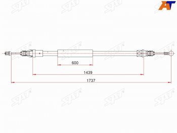 Трос ручного тормоза RH-LH SAT Nissan Interstar X70 рестайлинг (2003-2010) (длинная база)
