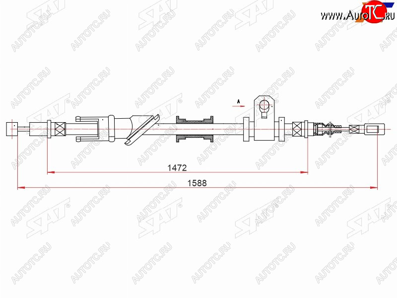 899 р. Трос ручного тормоза LH SAT Mitsubishi Carisma (1996-1999)  с доставкой в г. Чебоксары