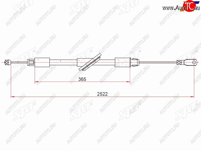 629 р. Трос ручника RH SAT  Mercedes-Benz Sprinter W906 (2006-2013)  с доставкой в г. Чебоксары