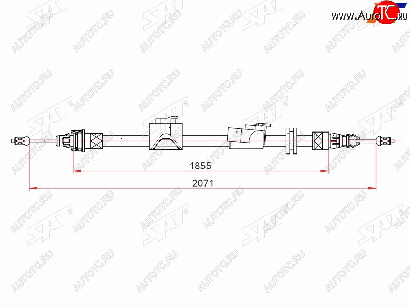 1 179 р. Трос ручного тормоза RH SAT Ford Mondeo Mk4,DG дорестайлинг, универсал (2007-2010)  с доставкой в г. Чебоксары