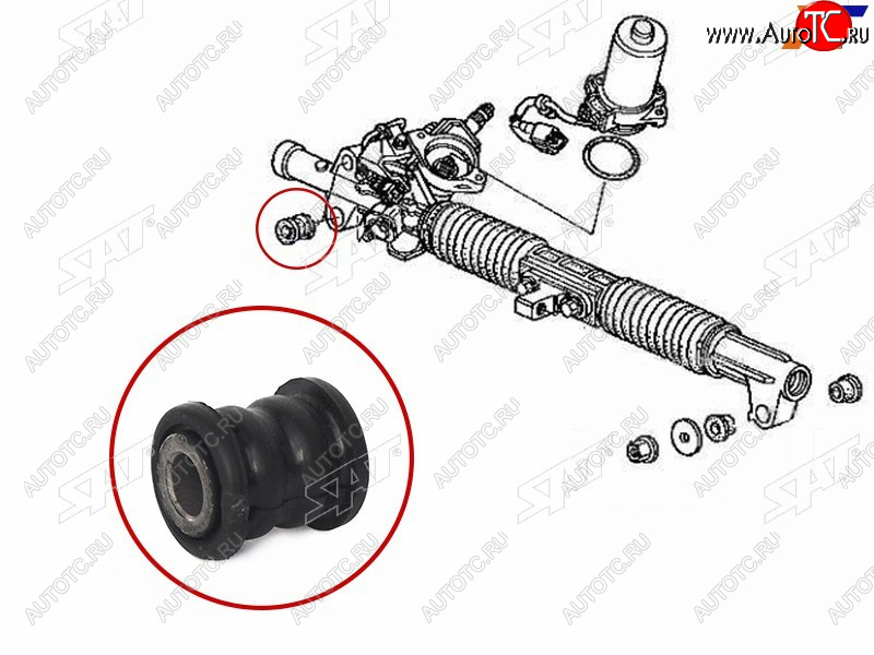 175 р. Втулка рулевой рейки Honda Civic 00-06  Civic Ferio 00-05  Fit 01-07  Mobilio 01-08 SAT ST-53010-S5S-000B  с доставкой в г. Чебоксары