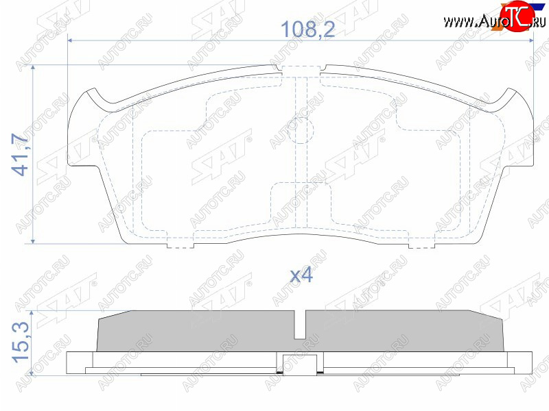 829 р. Колодки тормозные передние FR-FL SAT Suzuki Aerio RA21S, RC51S седан дорестайлинг (2001-2003)  с доставкой в г. Чебоксары