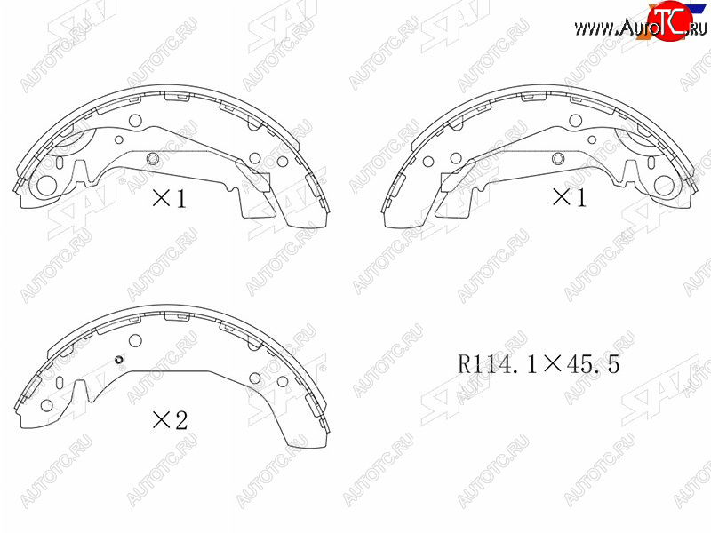 1 849 р. Колодки тормозные задние RH-LH SAT Hyundai Sonata EF рестайлинг ТагАЗ (2001-2013)  с доставкой в г. Чебоксары
