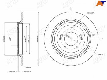 1 879 р. Диск тормозной передний Ø302mm SAT Hyundai Tucson TL рестайлинг (2018-2021)  с доставкой в г. Чебоксары. Увеличить фотографию 2