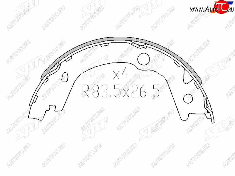 999 р. Колодки барабанные задние RH-LH SAT Hyundai Sonata EF рестайлинг ТагАЗ (2001-2013)  с доставкой в г. Чебоксары