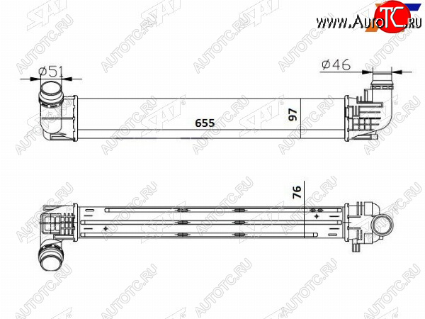 5 349 р. Интеркулер RENAULT DUSTER 1.5D 10- SAT ST-8200880552  с доставкой в г. Чебоксары