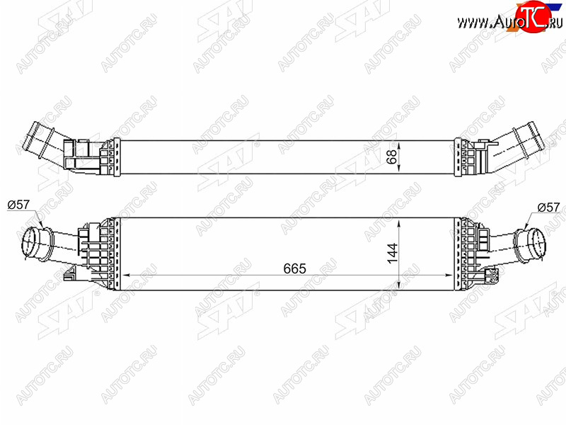 5 449 р. Интеркулер AUDI A4 07-A5 07-A6 11-Q5 08- SAT ST-8K0145805G  с доставкой в г. Чебоксары