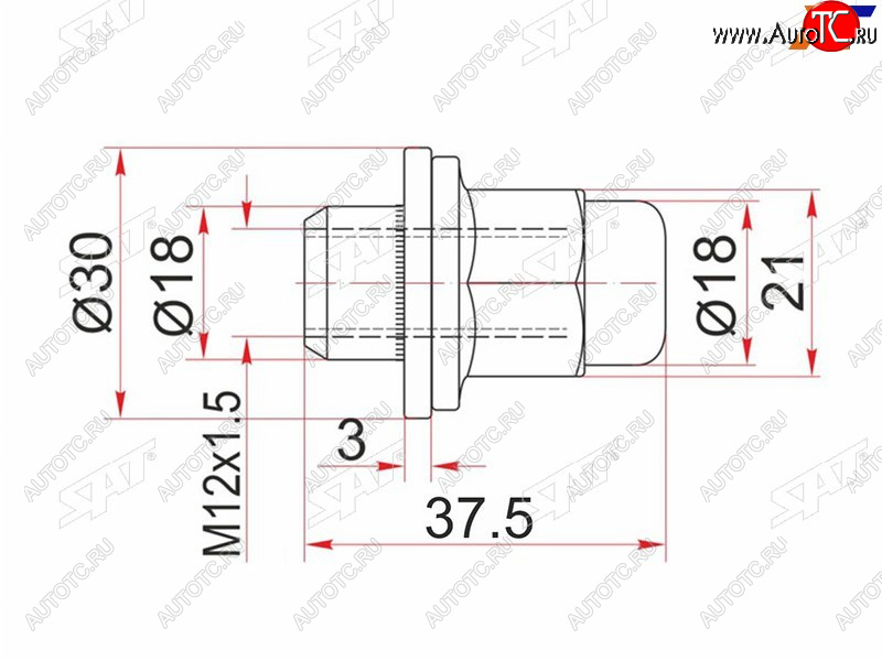 158 р. Гайка колесная закрытая чёрная TOYOTA HILUXLAND CRUISER PRADOTACOMAWILL VS SAT ST-90942-01077  с доставкой в г. Чебоксары