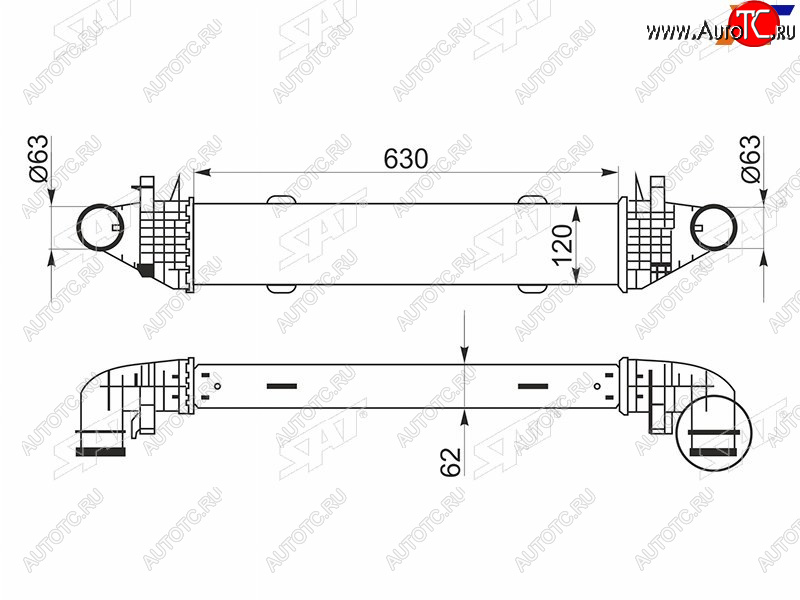 6 199 р. Интеркулер MERCEDES BENZ C-CLASS W204 06-14E-CLASS W212 09- SAT ST-A2045000500  с доставкой в г. Чебоксары