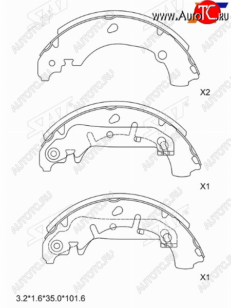 1 259 р. Колодки тормозные задние RH-LH SAT Ford Fiesta 4 хэтчбэк 5 дв. дорестайлинг (1995-1999)  с доставкой в г. Чебоксары