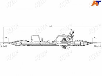 15 599 р. Рейка рулевая LHD SAT Mitsubishi L200 4  рестайлинг (2013-2016)  с доставкой в г. Чебоксары. Увеличить фотографию 2