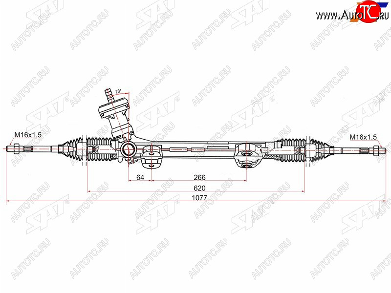 7 999 р. Рейка рулевая SAT Hyundai Elantra CN7 (2020-2023)  с доставкой в г. Чебоксары