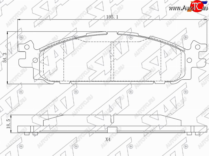 1 339 р. Колодки тормозные передние FL-FR SAT Ford Explorer U625 5 дв. (2019-2025)  с доставкой в г. Чебоксары