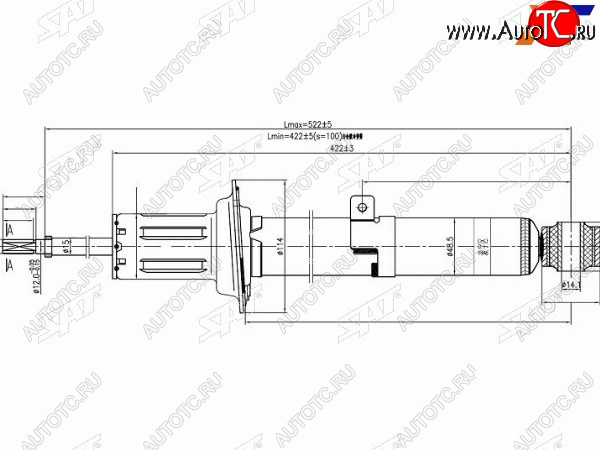 3 679 р. Стойка передняя LH SAT Toyota Mark X X130 2-ой рестайлинг (2016-2019)  с доставкой в г. Чебоксары