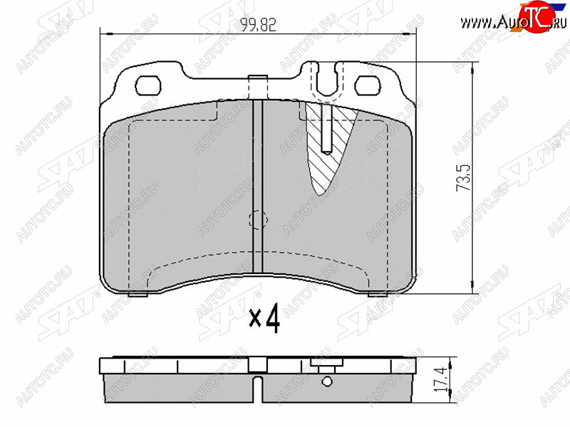 1 189 р. Колодки тормозные перед FR-FL SAT Mercedes-Benz E-Class W210 дорестайлинг седан (1996-1999)  с доставкой в г. Чебоксары