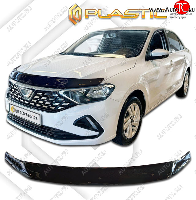 2 159 р. Дефлектор капота CA-Plastic Jetta VA3 (2019-2025) (classic черный, без надписи)  с доставкой в г. Чебоксары